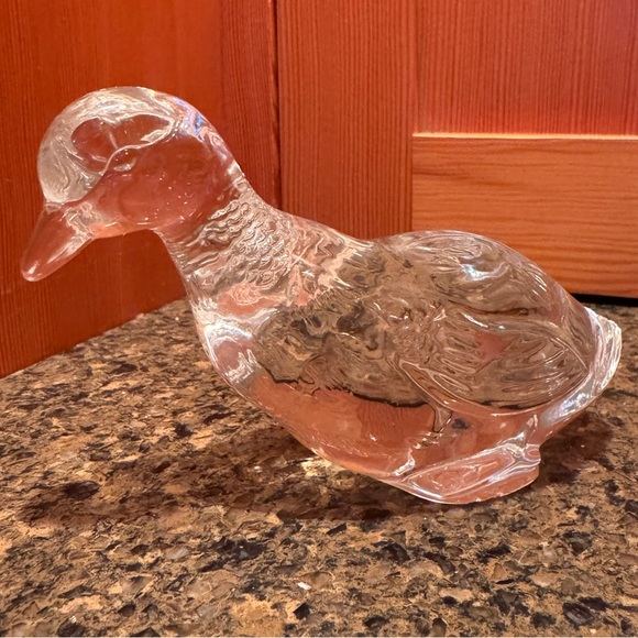 Baccarat France - Clear Crystal Mallard Duck Signed - Excellent Condition
